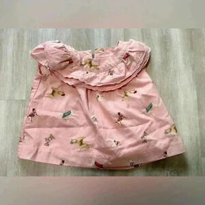 259. Janie and jack pink dog tiered top sz 0-3 months
